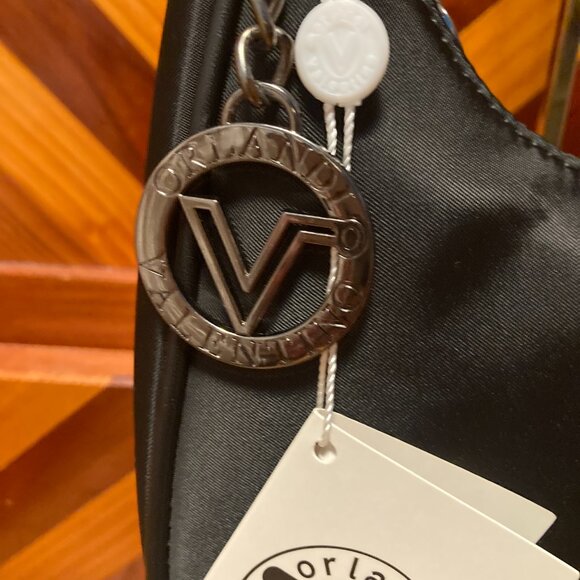 Valentino Orlandi Black Crescent Moon Minimal Nylon Shoulder Bag Charm MSRP $209 - Picture 3 of 9